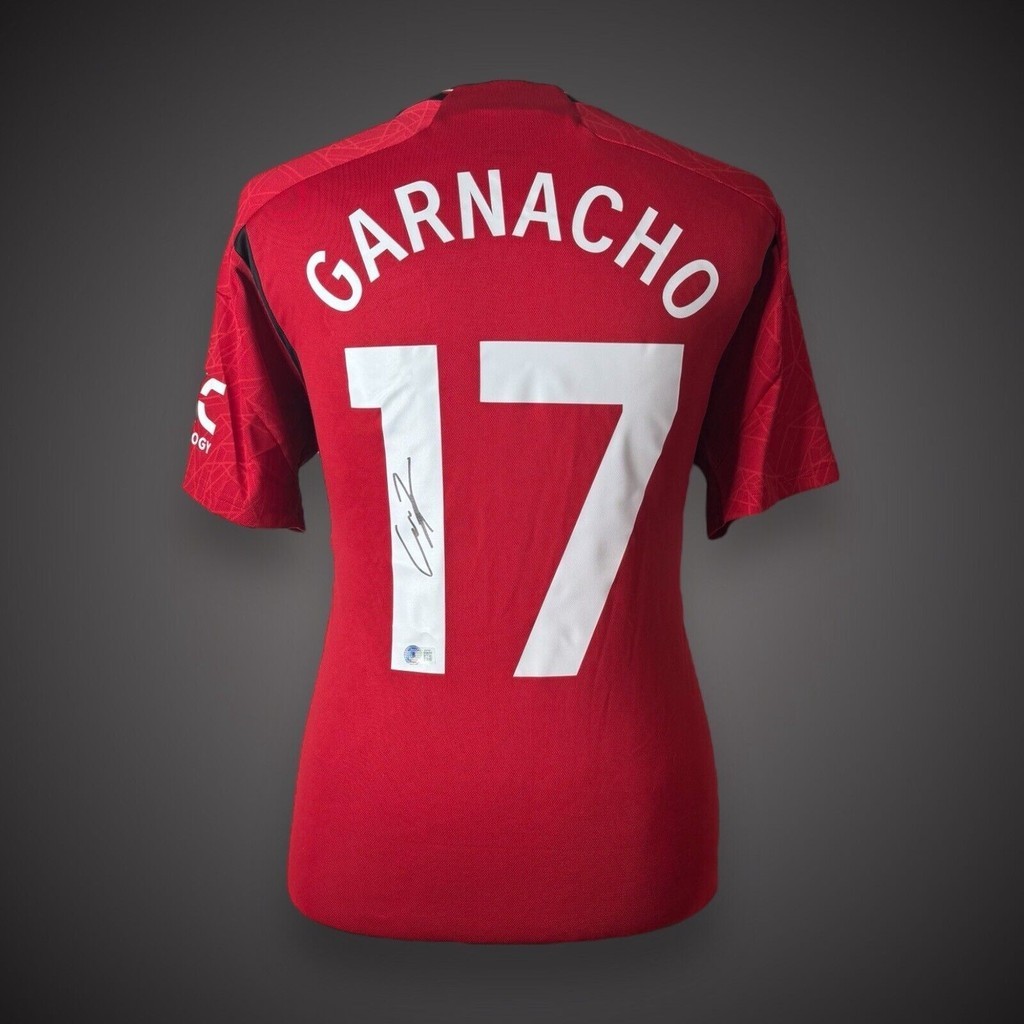 Alejandro Garnacho prited Signed Manchester United 2023/34 Shirt  With COA