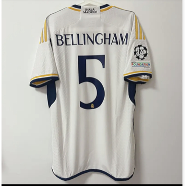 2024-2025 Real Madrid Home Number 5Bellingham Short Sleeve Soccer BreathableJersey