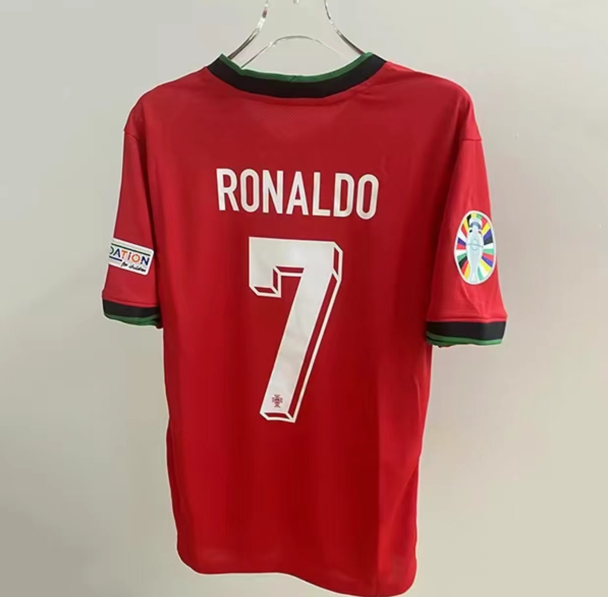 2024 European Cup Portugal Home and away kit No.7 Ronaldo ShortSleeve Breathable Football Jersey