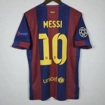 14-15 Barcelona Home ChampionsLeague Final 10 Messi 11 NeymarRetro Plaver Edition Football Jersey