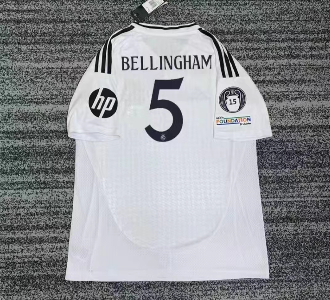 RMCF Soccer JerseyFans kit MBAPPE #9 KROOS #8 BELLINGHAM #5 MODRIC 10 SleveltWhite Short Sleeves 2425