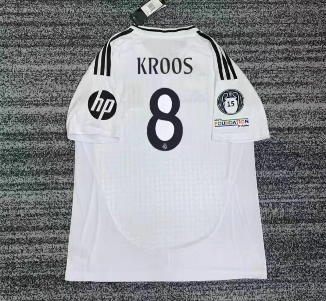 RMCF Soccer JerseyFans kit MBAPPE #9 KROOS #8 BELLINGHAM #5 MODRIC 10 SleveltWhite Short Sleeves 2425