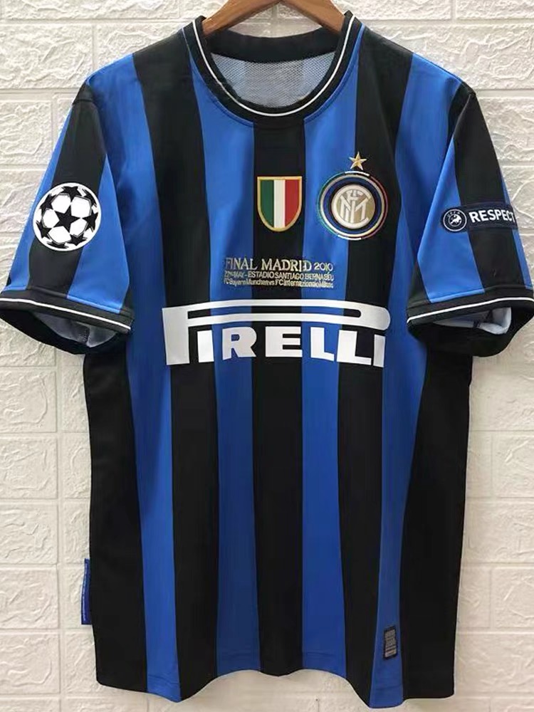 0910 Champions League final Inter home retro shirt Milito Sneijder short sleeve football suit customized