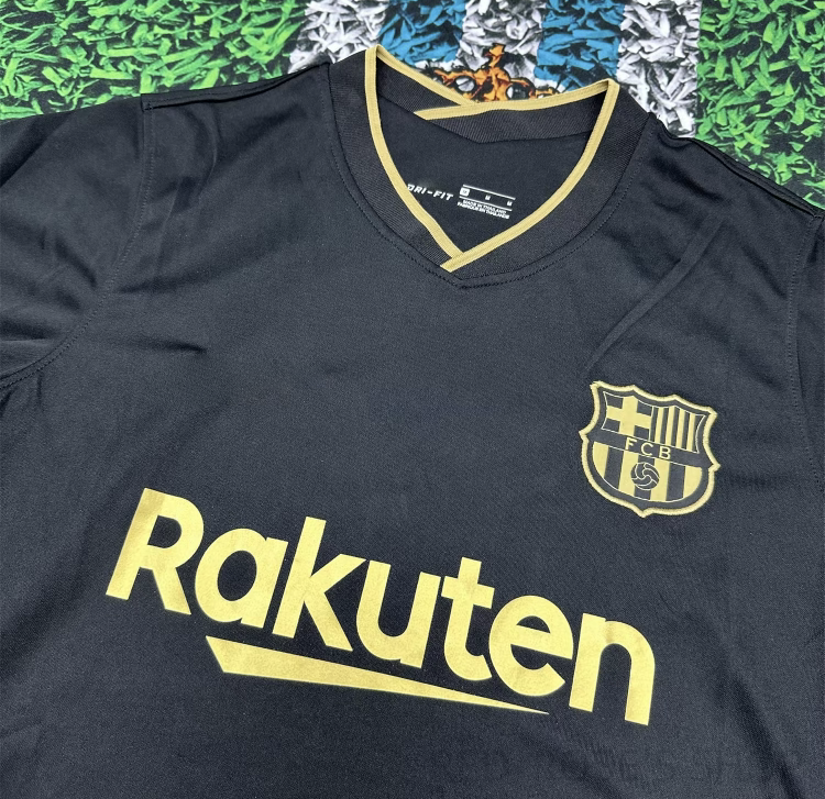 Nike 2021 Barcelona Away Black andGold Fan Edition Jersey #10 LionelMessi Soccer Jersey