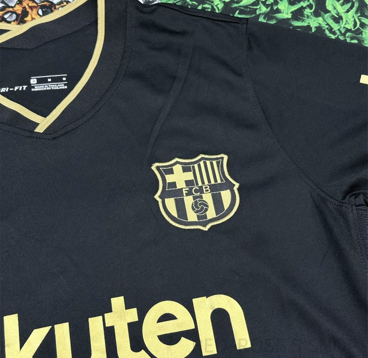 Nike 2021 Barcelona Away Black andGold Fan Edition Jersey #10 LionelMessi Soccer Jersey