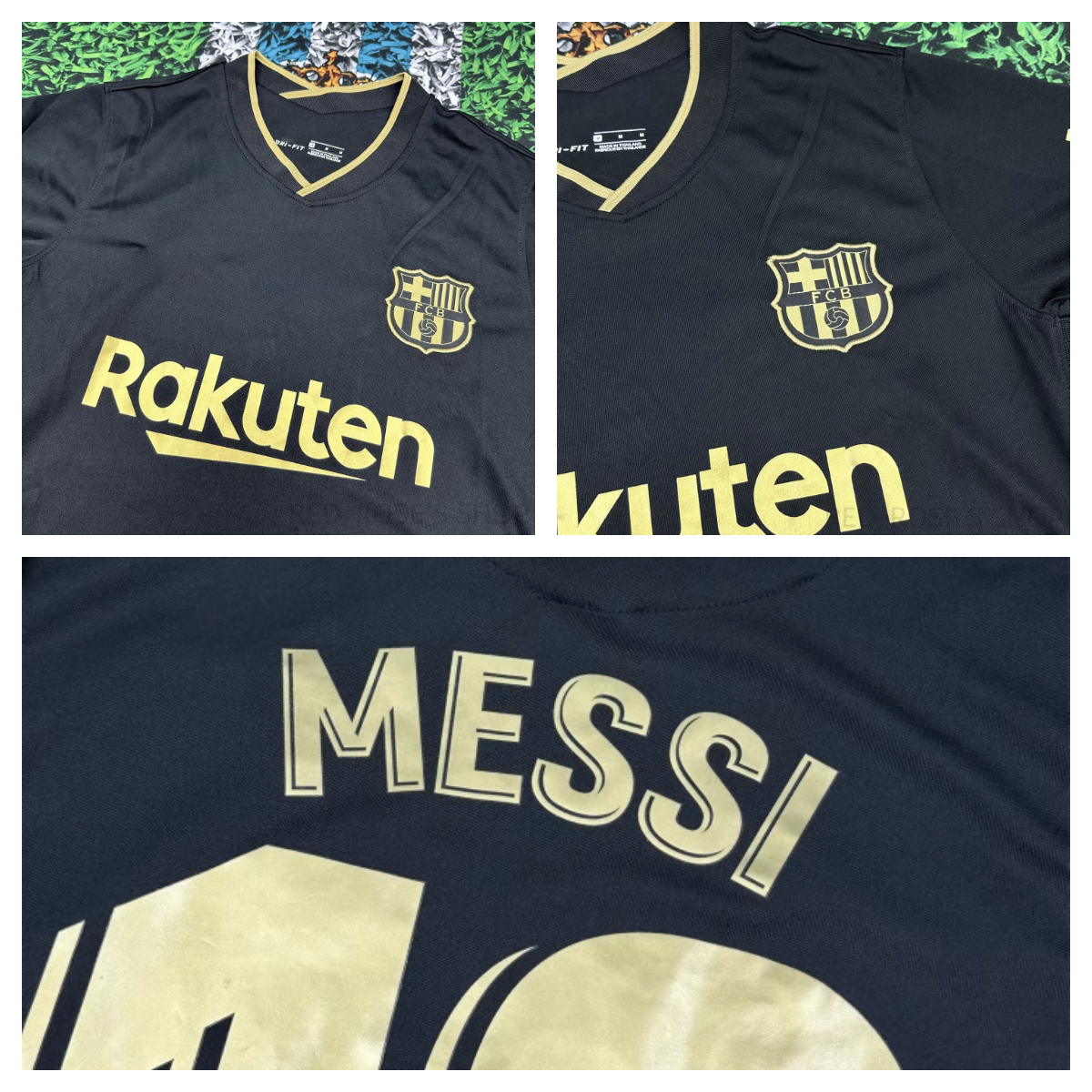 Nike 2021 Barcelona Away Black andGold Fan Edition Jersey #10 LionelMessi Soccer Jersey