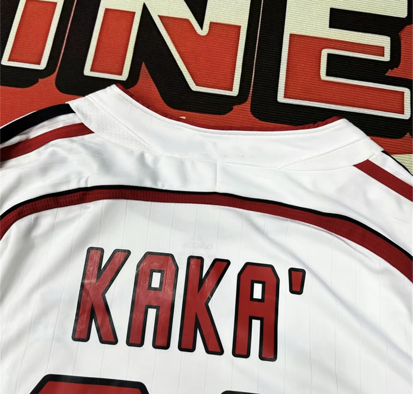 AC Soccer Jersey Home kit Kaka #22 White Red Long Sleeves Football jersey