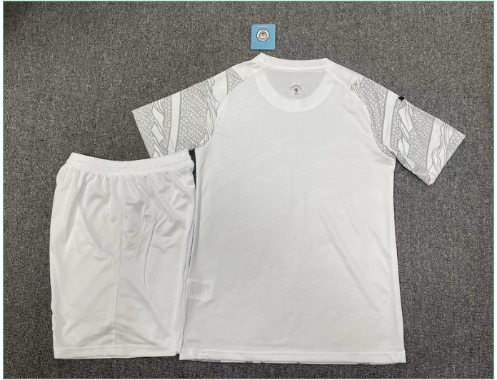 2425 Manchester City Dragon home and away short-sleeved half-pull training uniform player jersey set