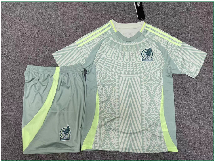 2425 Mexico away short-sleeved half-pull training uniform player jersey set