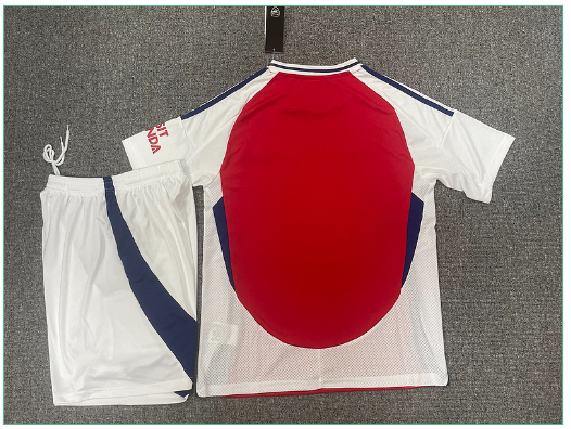 Arsenal's new 2425 home and away short-sleeved half-pull training kit for players