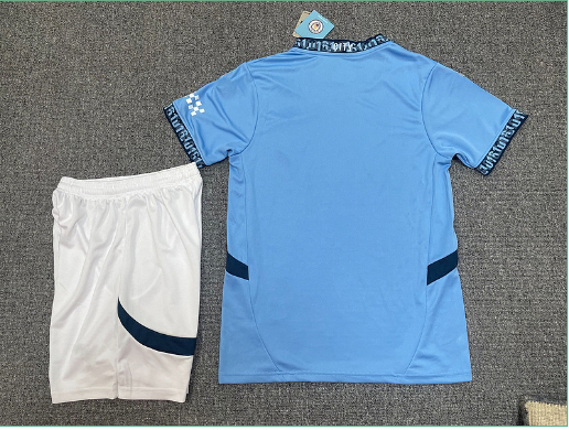 2425 Manchester City home short-sleeved half-pull training kit player kit