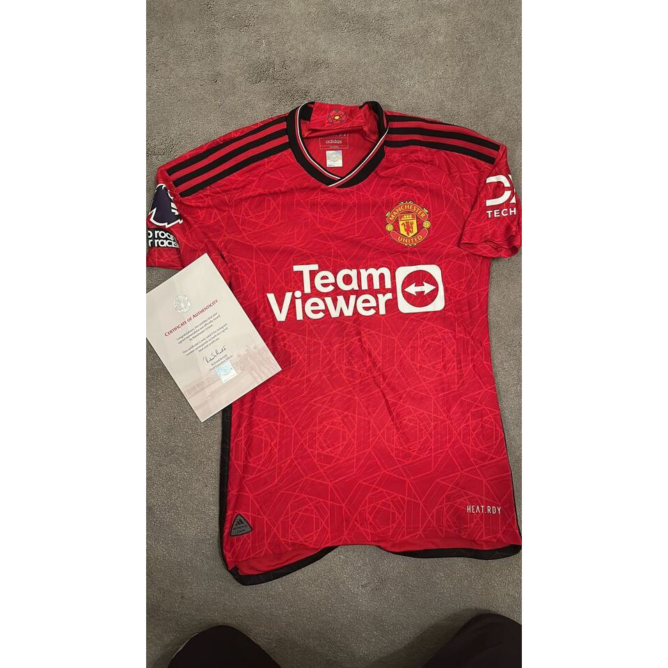 Kobbie Mainoo Signed Player Issues Manchester United Shirt Club COA