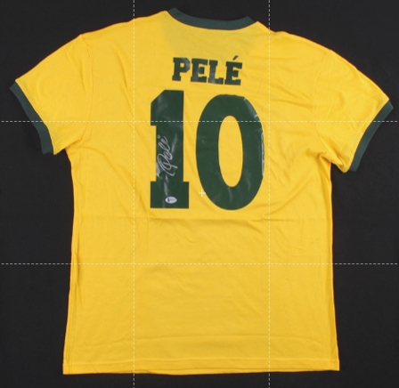 Brazilian Pele football jersey signed by BAS Beckett COA