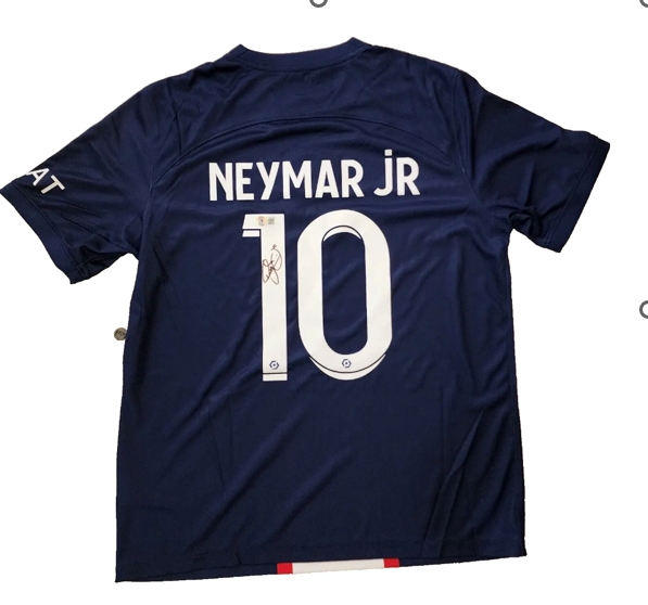 Neymar signed for 2223 PSG Jersey Brazilian car Beckett BAS Witness