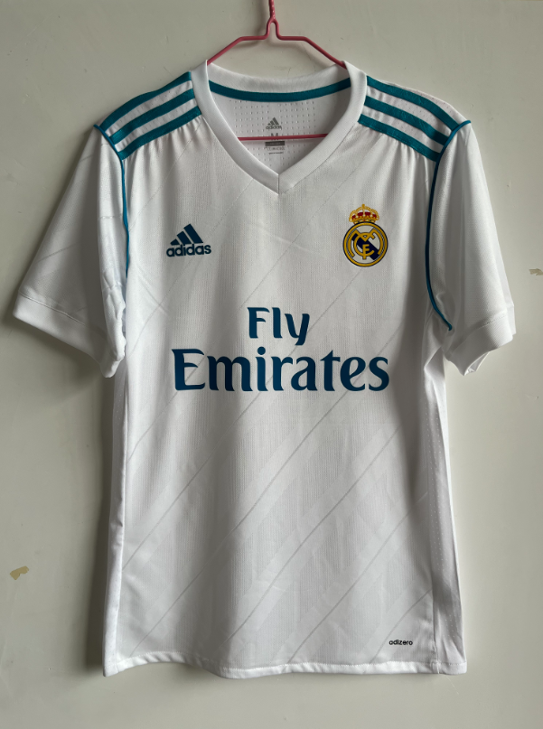 1718 Real Madrid jersey home Champions League final edition No. 7 C Ronaldo No. 4 Ramosbel short and long sleeves customized