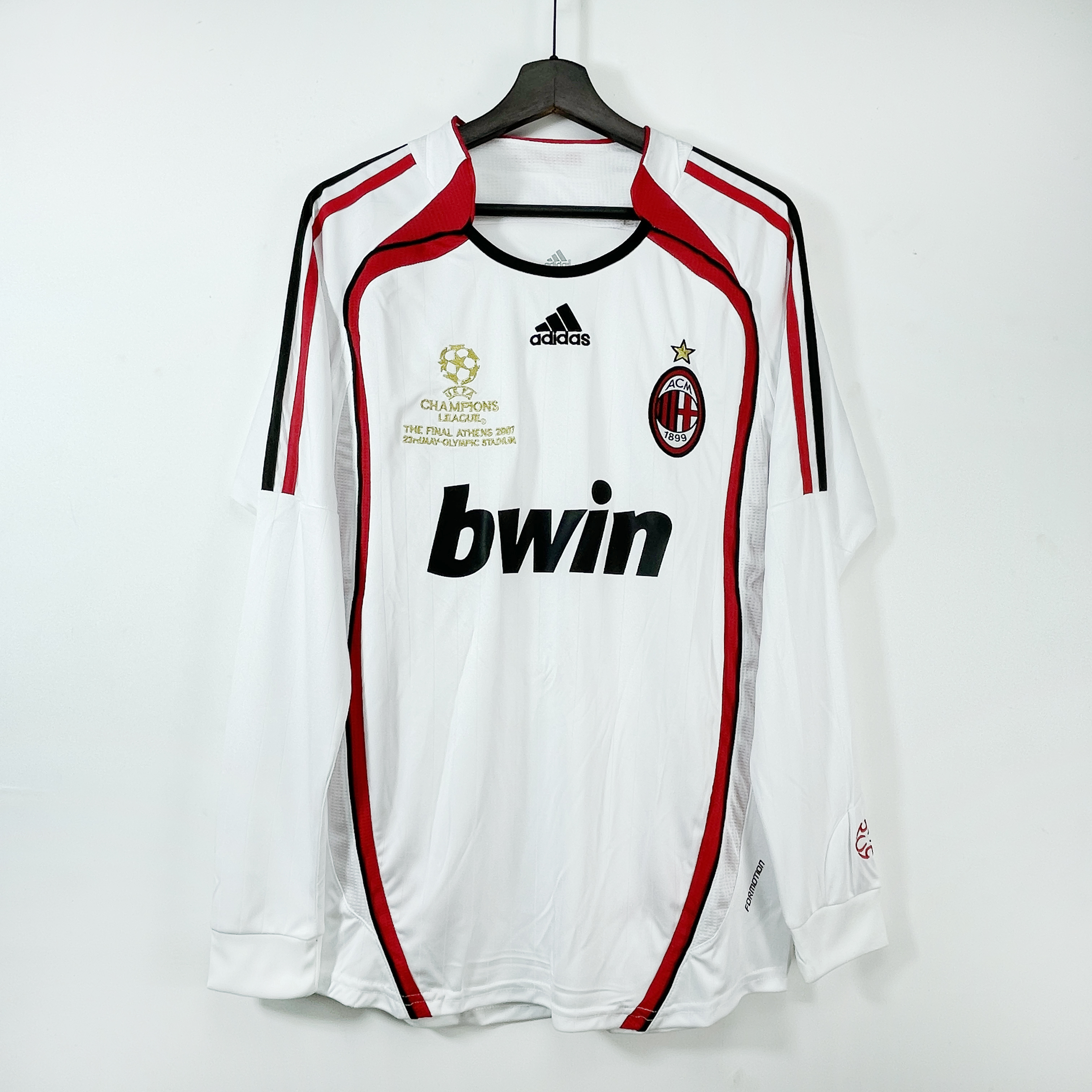 Vintage Milan jersey 06-07AC Champions League Final edition Inzaghi # 22 Kaka football jersey with long sleeves
