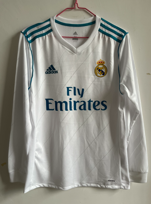 1718 Real Madrid jersey home Champions League final edition No. 7 C Ronaldo No. 4 Ramosbel short and long sleeves customized