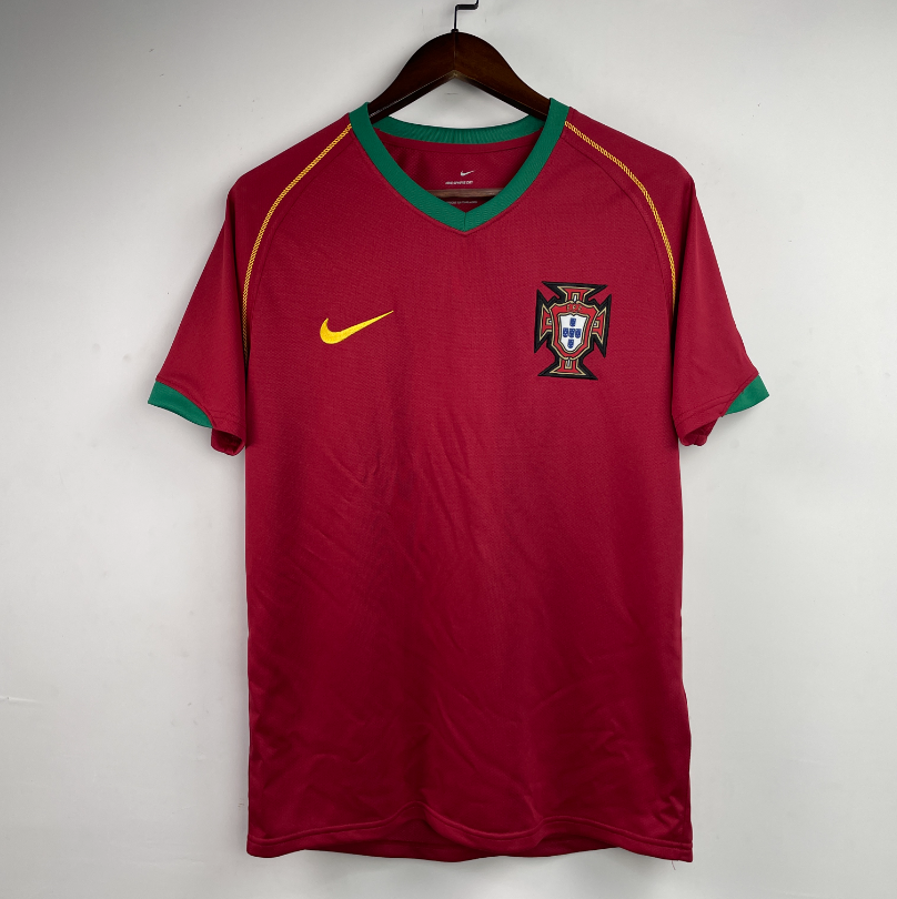 2006 World Cup Portugal home retro version jersey No. 17 C Luo short long-sleeved football jersey