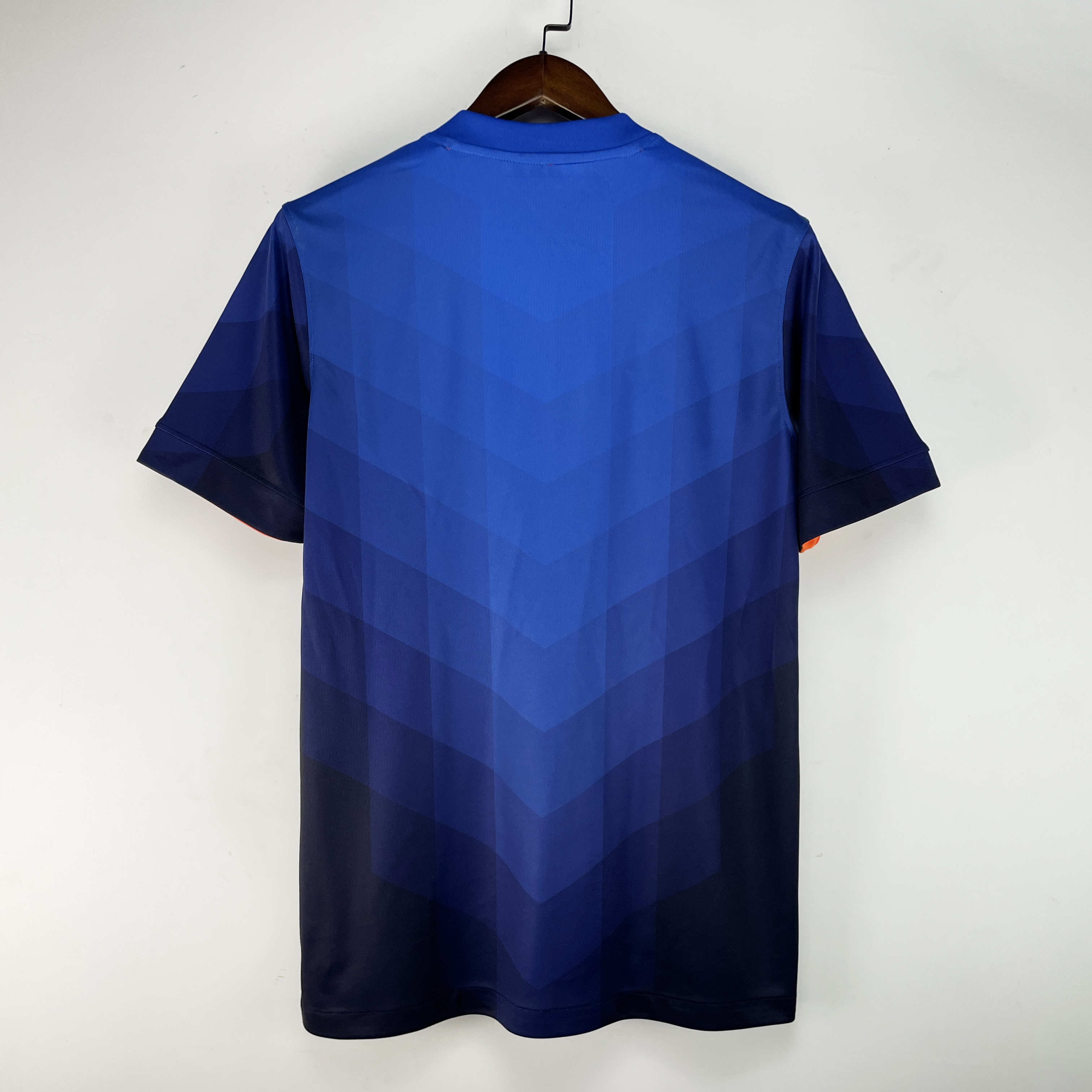 2014 Netherlands away throwback shirt/football shirt/wave shirt/blue top