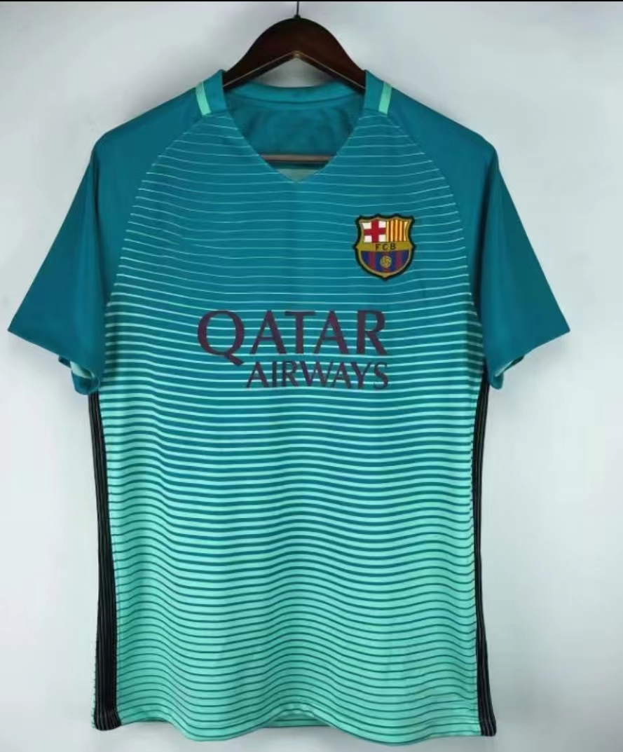 16-17 Barca two short sleeve football shirt Messi Suarez Neymar retro jersey