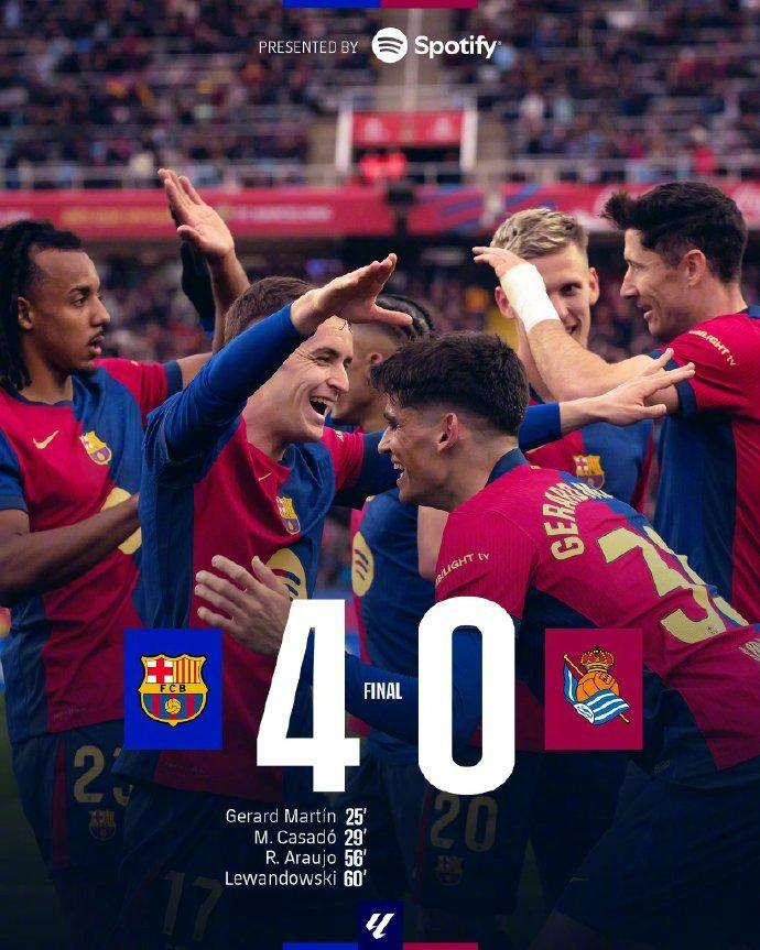 Barcelona host Real Sociedad in the 26th round of La Liga [xueting]