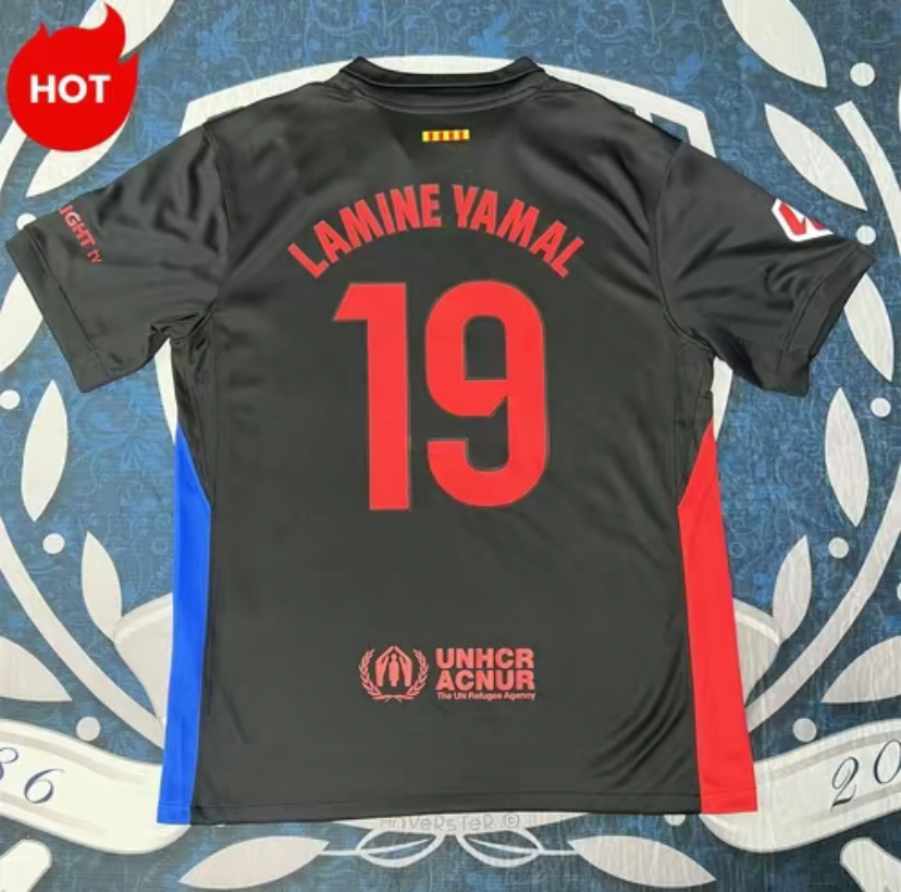 2425 Black Away Yamal 19 Short Sleeve Soccer Jersey