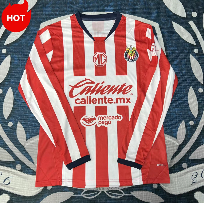 2425 Chivas CD Guadalajara Home Jersey Red and White