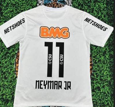 Football Jersey Fan Edition Family Kit Neymar 11 White Short Sleeve Jersey Summer