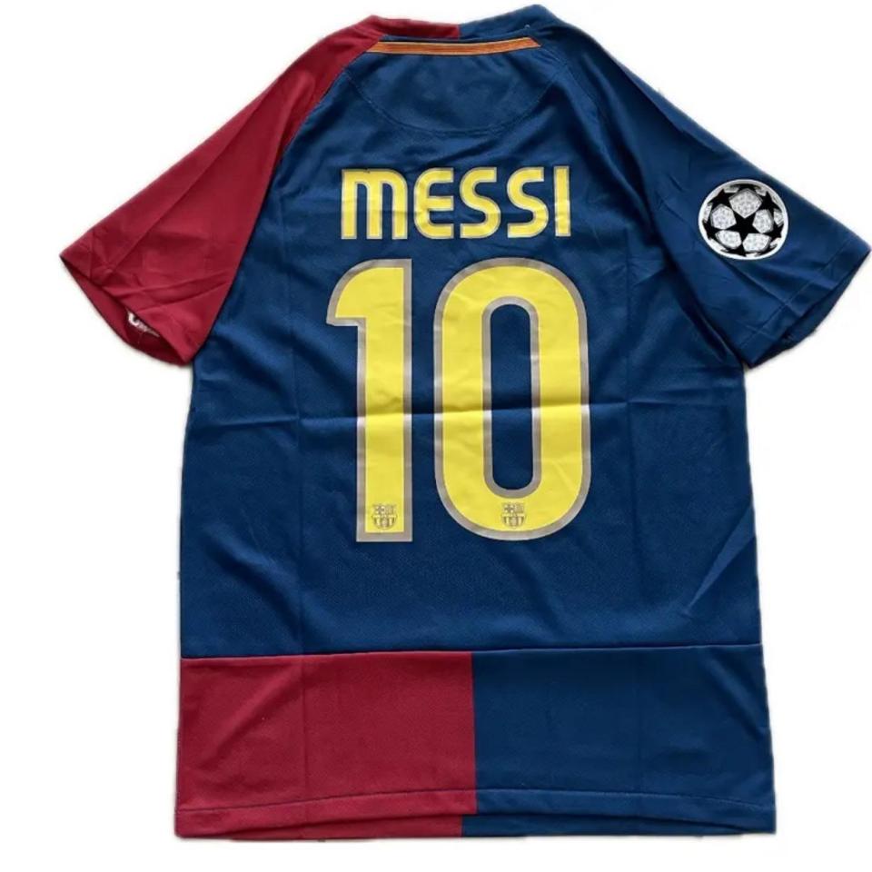 0809 Champions League version classic retro Barcelona home No. 10 Messi football shirt short sleeve