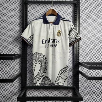 23 24 New Real Madrid Special Edition Black and White Dragon short-sleeved shirt
