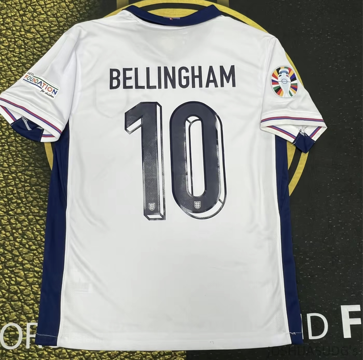 Euro 2024 Team England Home White Jersey No.10 Bellingham Short Sleeve Soccer Jerseys