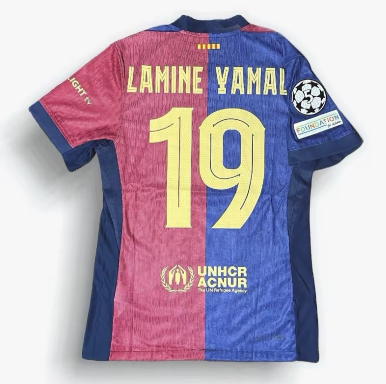 Red and Blue Soccer Jersey Lamine Yamal 19 Player Version Slim Fit