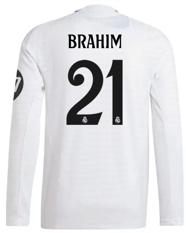 2425 season men's Home Players version long-sleeved jersey - white -BRAHIM 21