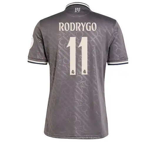 24/25 Men's Real Madrid 2nd away shirt Charcoal black #11 Rodrygo