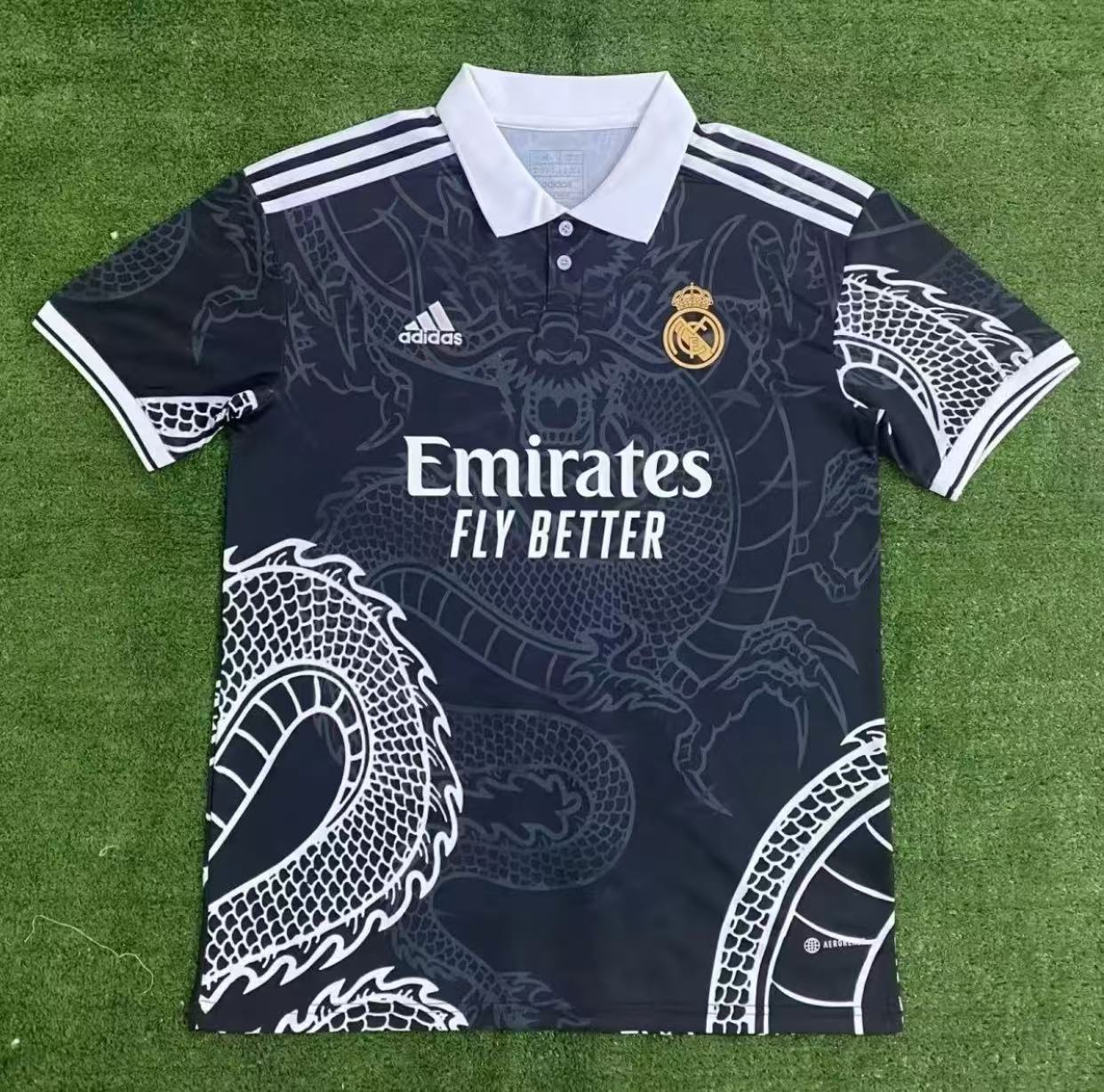 23-24 Football shirt Real M Black Dragon Men's jersey sports T-shirt Comfortable Breathable
