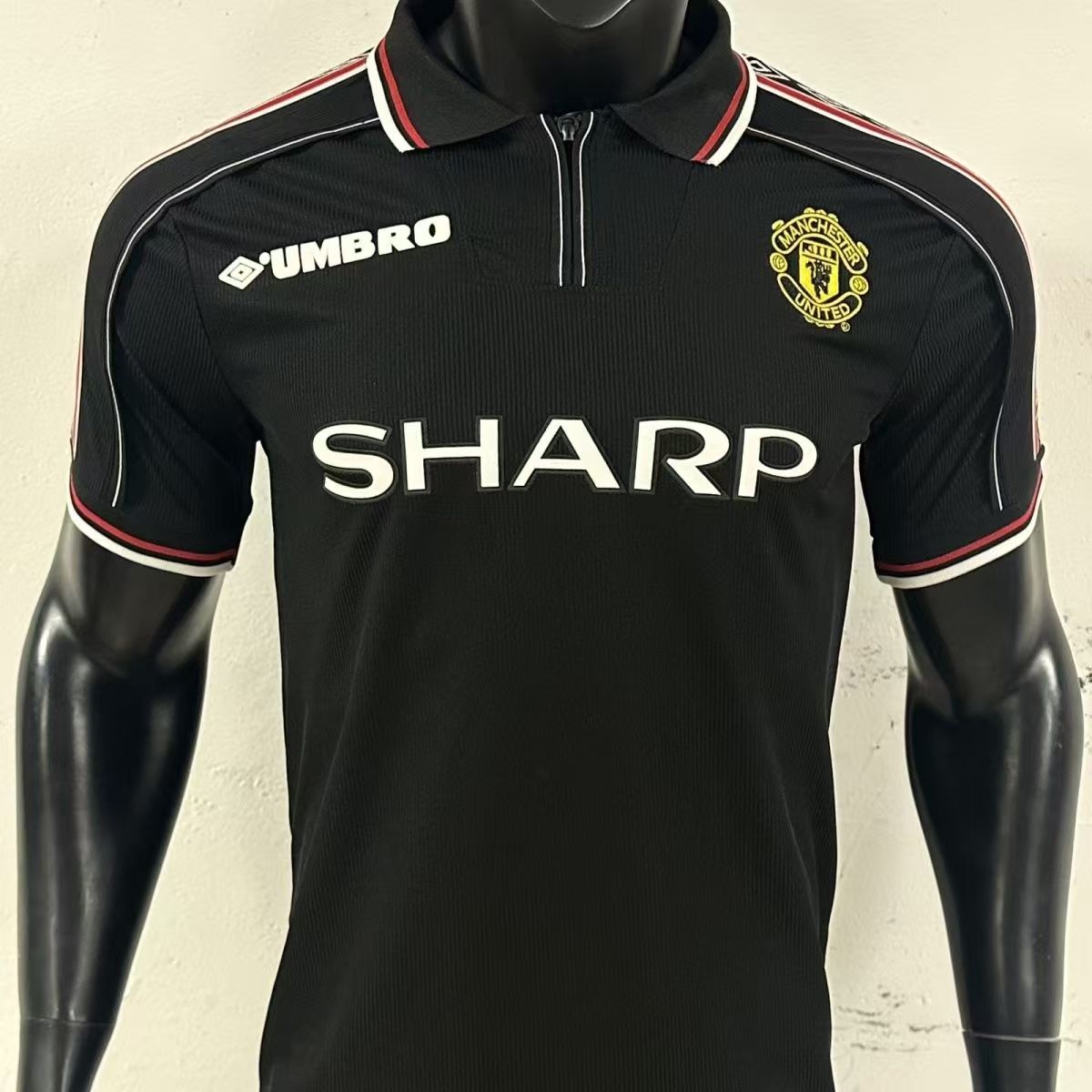 98 season Red Devils M League home shirt retro football shirt short sleeve black fan edition souvenir