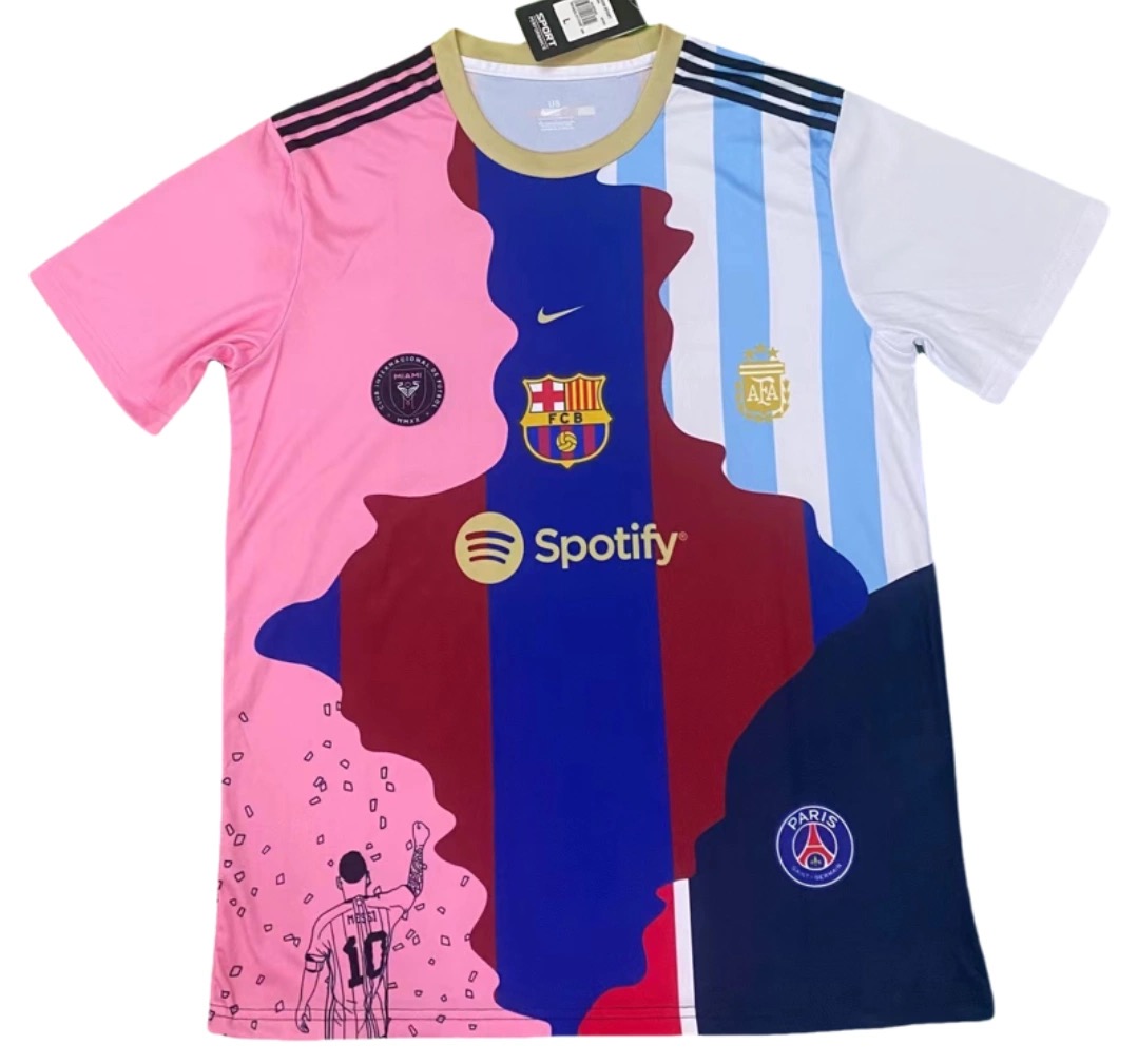 2526 New Barcelona Paris Miami Argentina Special Edition Messi Soccer short sleeve