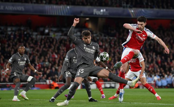 Champions League: Arsenal 3-0 Ten Real Madrid! Rice free kick double, Mbappe + Vinicius dumb fire（haojie)