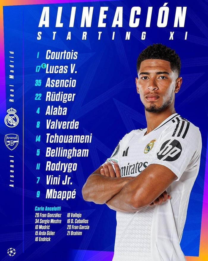 Led by Mr. M, Vazquez and Alaba are the two defenders on both sides, with Ceballos on the bench [xueting]