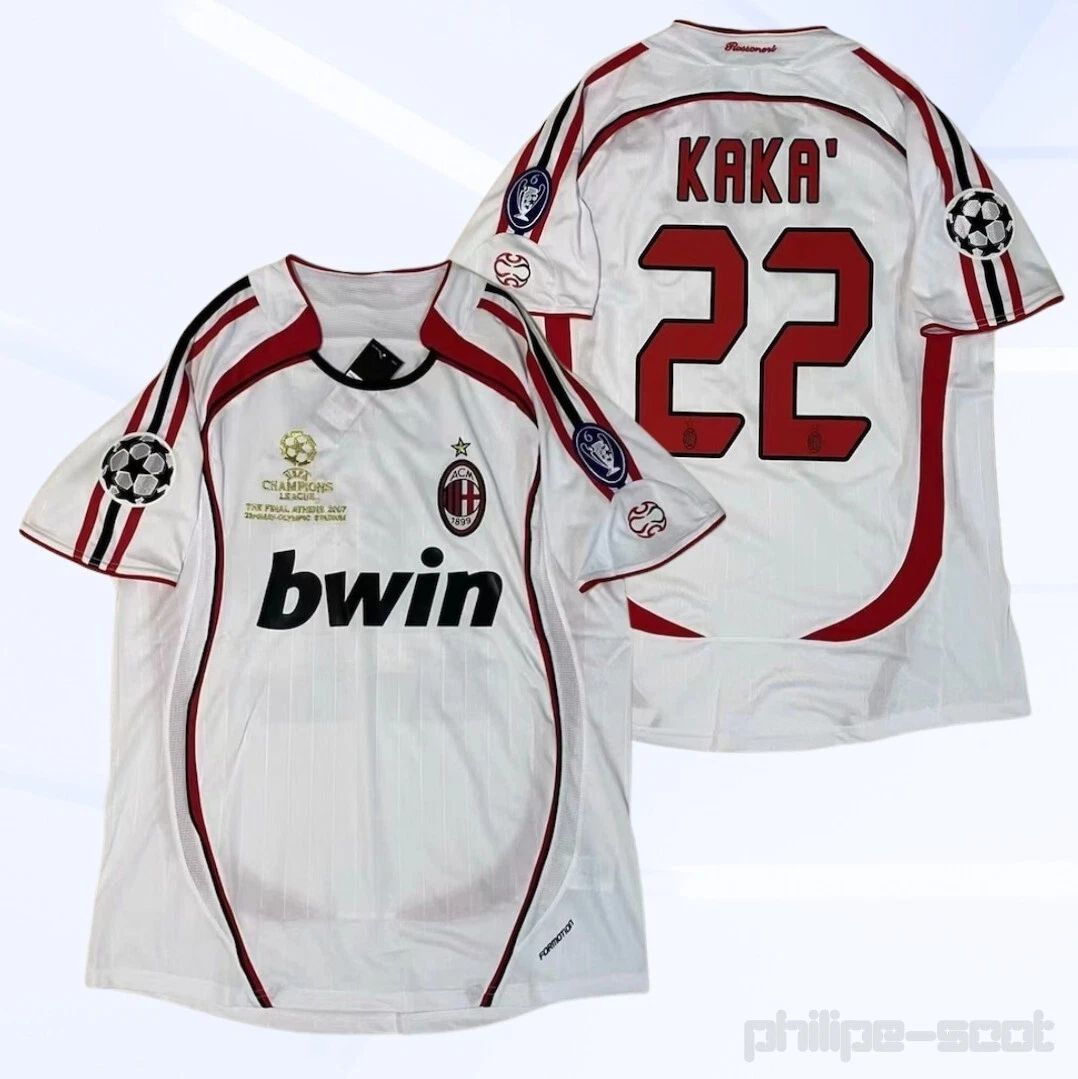 Retro jersey 0607AC Milan away game No. 22 Kaka long and short-sleeved football jersey Champions League final version home game