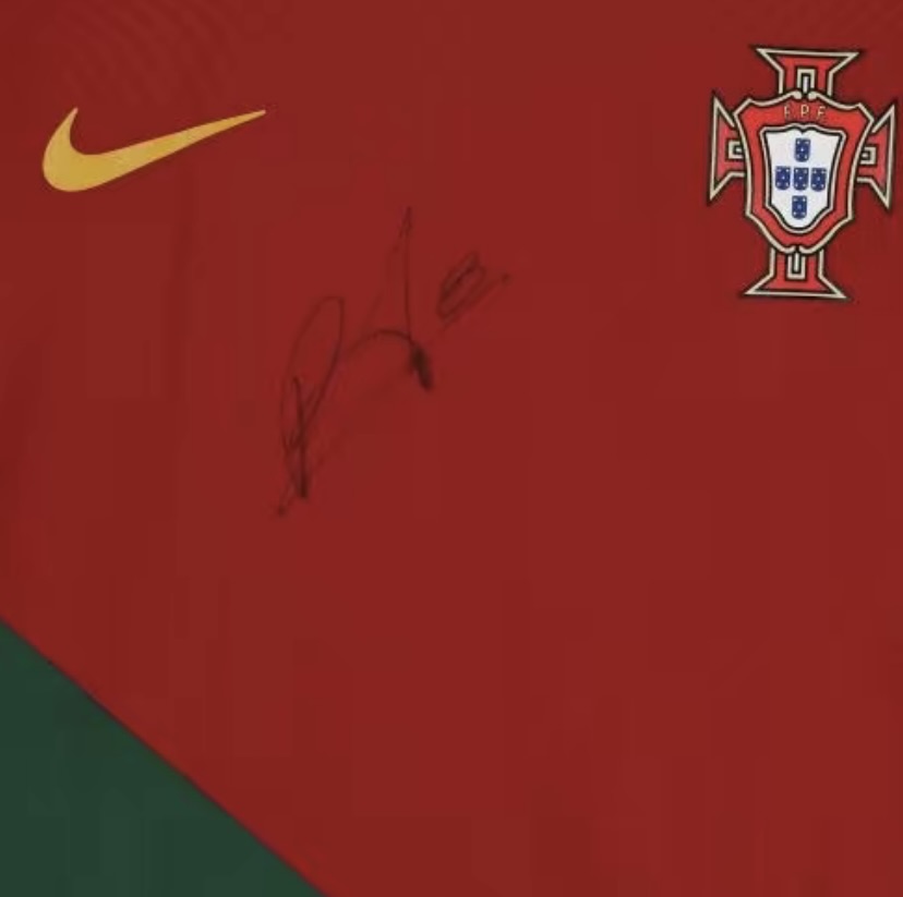 Bruno Fernandes Portugal National Team Autographed  2022-23 Home Jersey-Front Signed-Fanatics Authentic Certified-Soccer Memorabilia