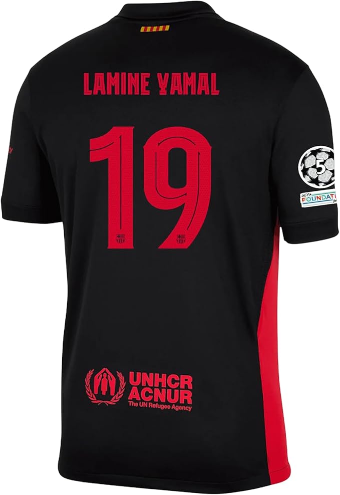 Black Soccer Jersey Lamine Yamal 19 Player Version Slim Fit