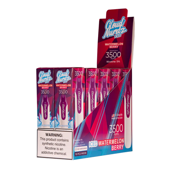 Iced Watermelon Berry Cloud Nurdz 3500 - Air Bar Vape Shop