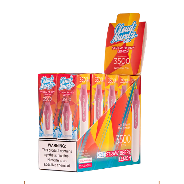 Iced Strawberry Lemon Cloud Nurdz 3500 - Air Bar Vape Shop