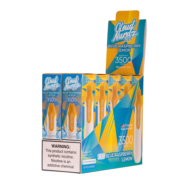 Iced Blue Raspberry Lemon Cloud Nurdz 3500 - Air Bar Vape Shop