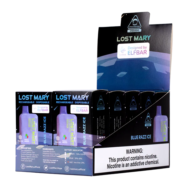Blue Razz Ice Lost Mary OS5000 - Air Bar Vape Shop