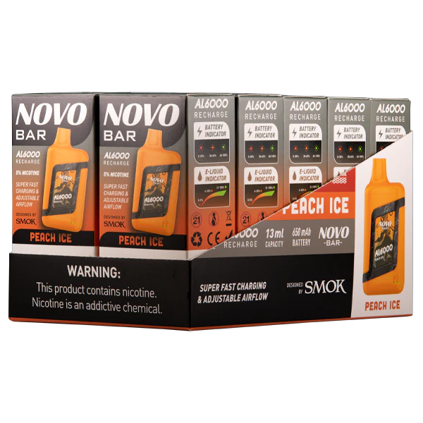 Peach Ice Novo Bar AL6000 - Air Bar Vape Shop