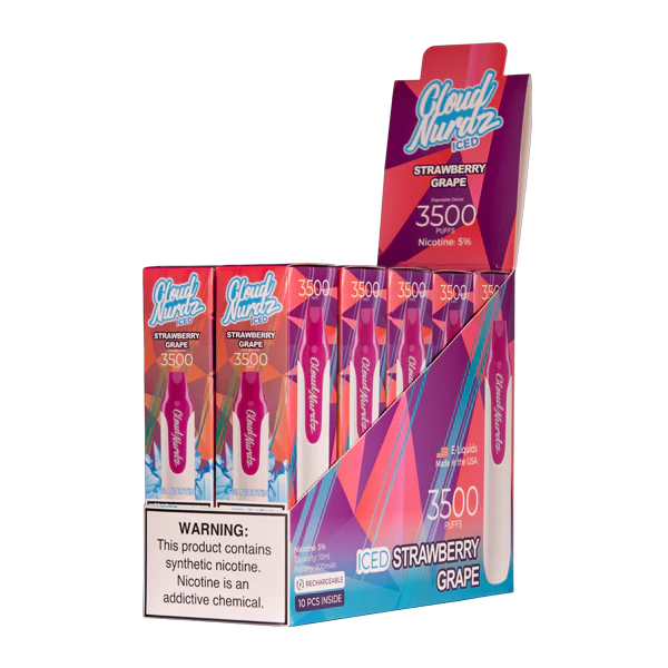 Iced Strawberry Grape Cloud Nurdz 3500 - Air Bar Vape Shop