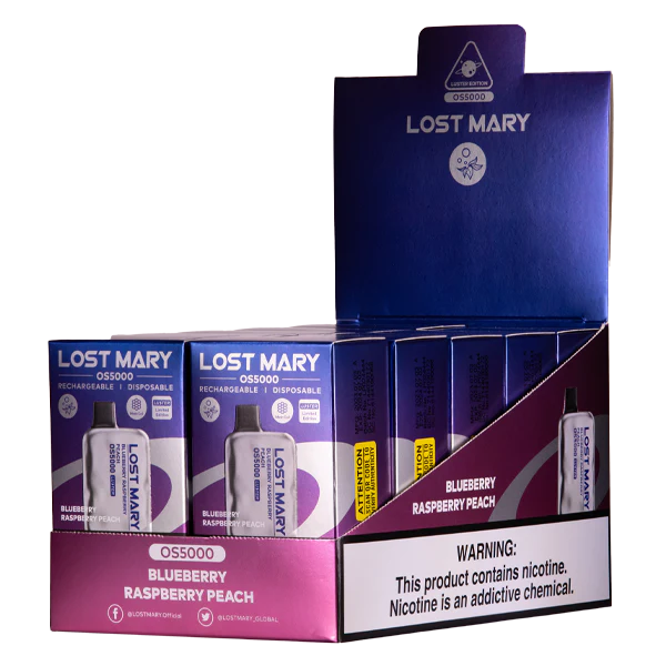 Blueberry Raspberry Peach Lost Mary OS5000 Luster - Air Bar Vape Shop