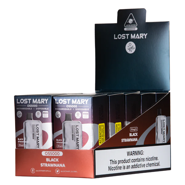 Black Strawnana Lost Mary OS5000 Luster - Air Bar Vape Shop